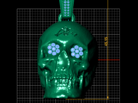 Skull pendant gold 3D Baskı Modeli