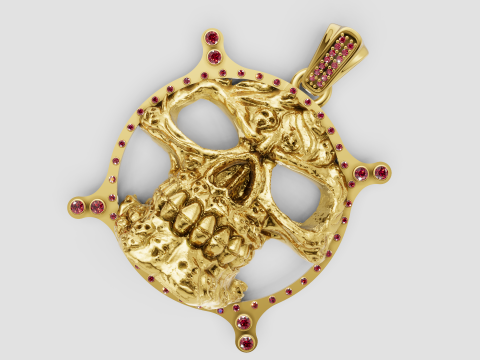 Skull king pendant Modello di stampa 3D