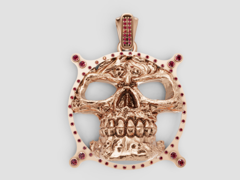 Pendentif roi crâne Modèles 3D en vedette