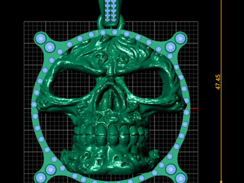 Pendentif roi crâne Modèles 3D en vedette