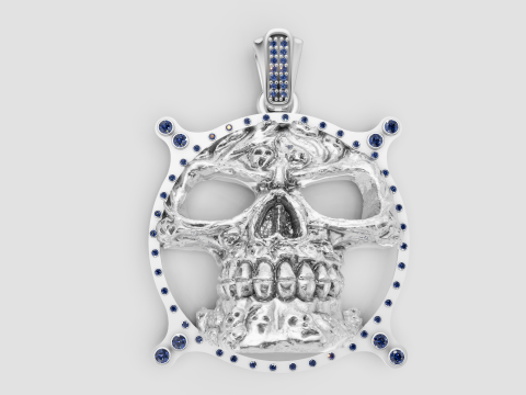 Pendentif roi crâne Modèles 3D en vedette