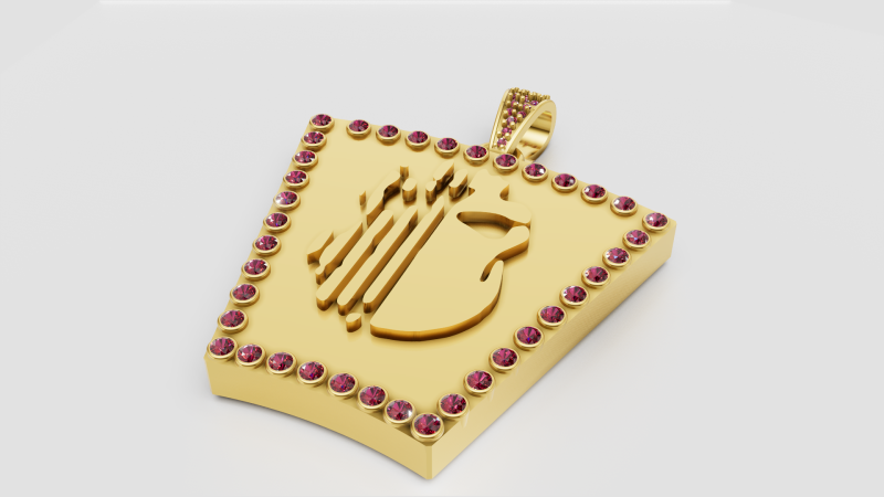 Arabic calligraphy pendant 3D 프린트 모델 .c4d .max .obj .3ds .fbx .stl .blend