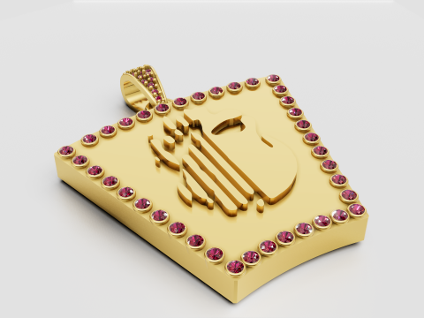 Arabic calligraphy pendant 3D 프린트 모델