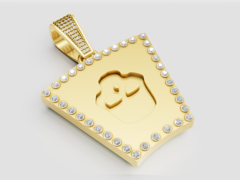 Muslim gold pendant 3Dプリントモデル