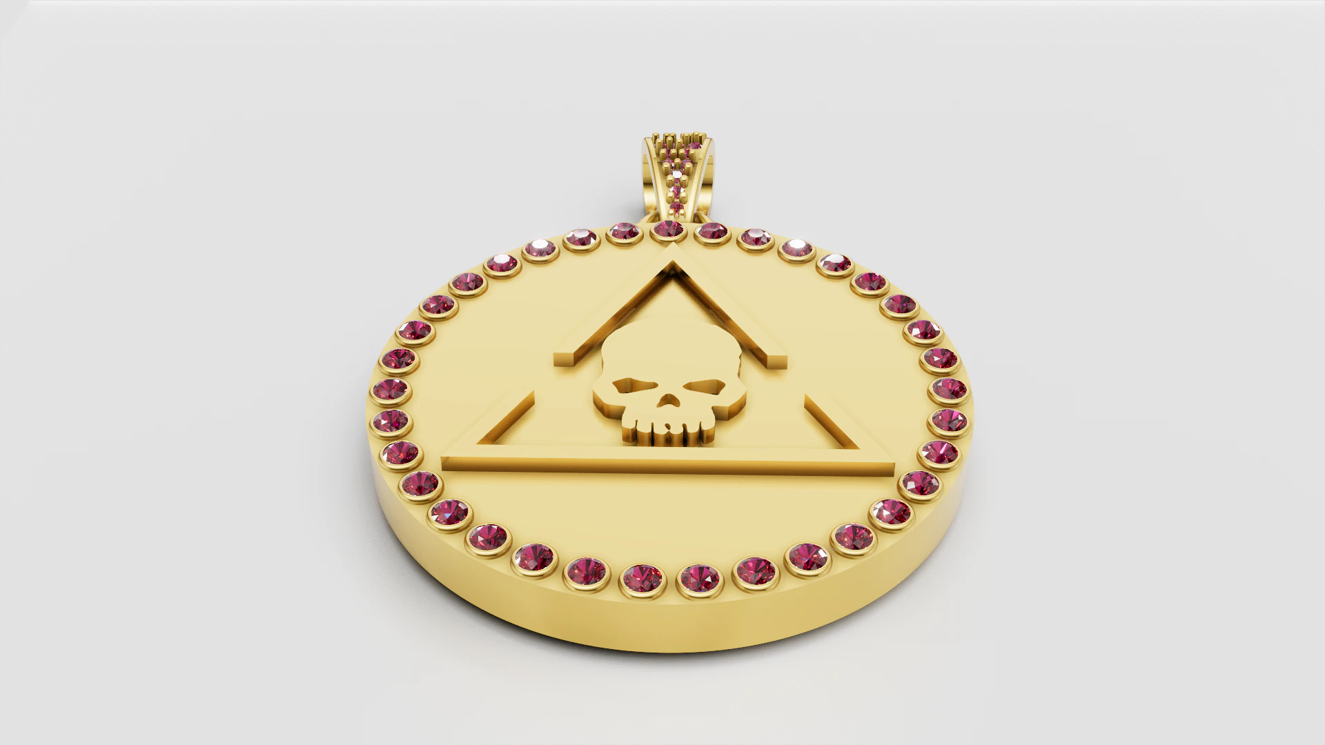 Skull triangle pendant 3D Print Model .c4d .max .obj .3ds .fbx .stl .blend