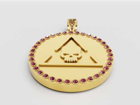 Skull triangle pendant Model do druku 3D