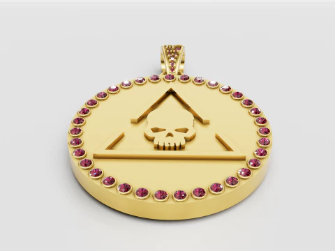 Liontin segitiga tengkorak Model Cetak 3D