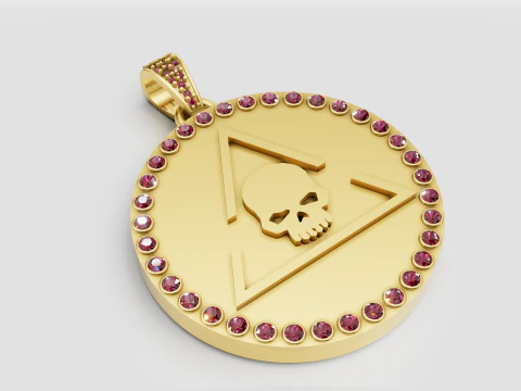 Skull triangle pendant 3D Print Model
