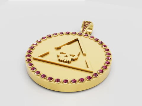 Skull triangle pendant 3D Print Model