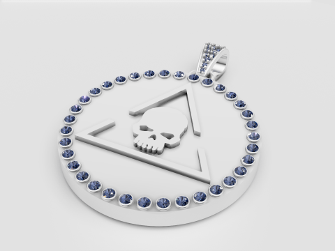 Skull triangle pendant Model do druku 3D