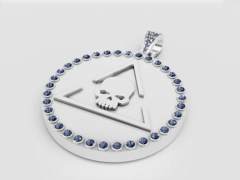 Skull triangle pendant 3D Print Model