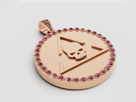 Skull triangle pendant 3D Print Model