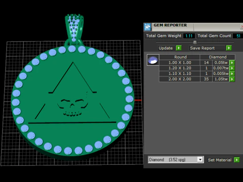 Skull triangle pendant 3D Print Model