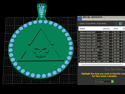 Skull triangle pendant Model do druku 3D