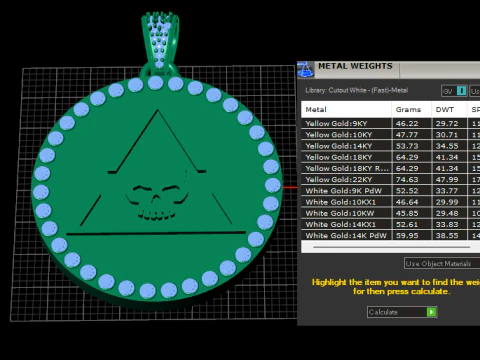 Skull triangle pendant 3D Print Model