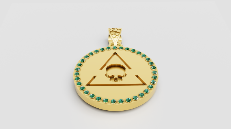 Green gemstone pendant 3D Baskı Modeli .c4d .max .obj .3ds .fbx .stl .blend
