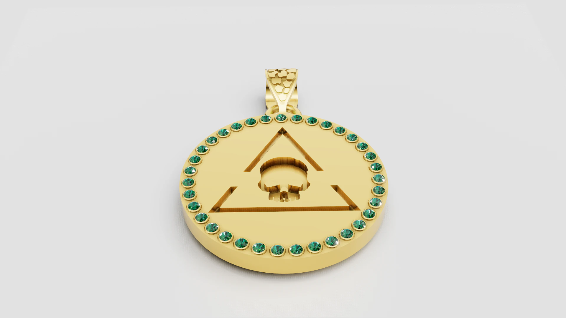 Green gemstone pendant 3D Print Model .c4d .max .obj .3ds .fbx .stl .blend 