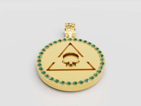 Green gemstone pendant 3D Baskı Modeli