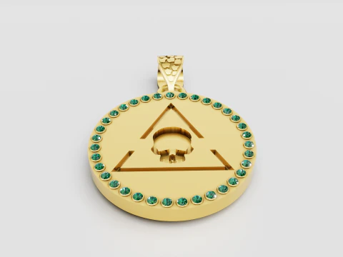 Yeşil taşlı kolye 3D Baskı Modeli