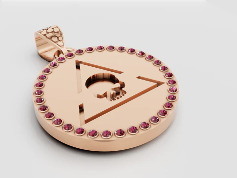 Green gemstone pendant 3D Print Model
