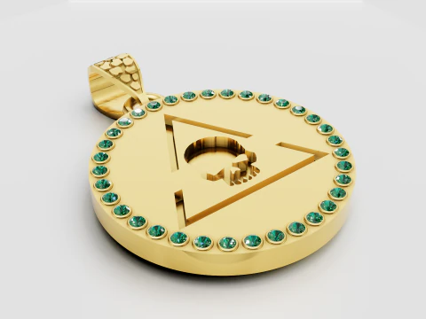 Green gemstone pendant 3D Print Model