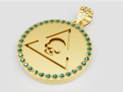 Green gemstone pendant 3D Print Model