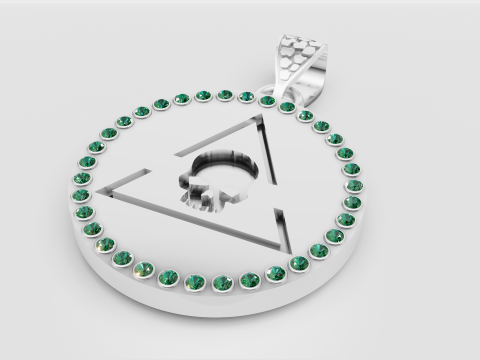 Green gemstone pendant 3D Baskı Modeli