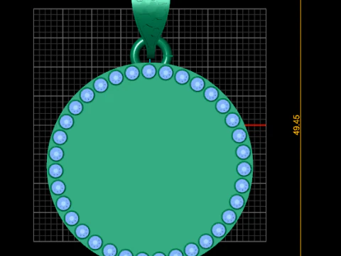 Green gemstone pendant 3D Print Model