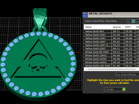 Green gemstone pendant 3D Baskı Modeli