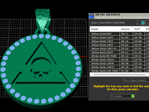 Green gemstone pendant 3D Print Model