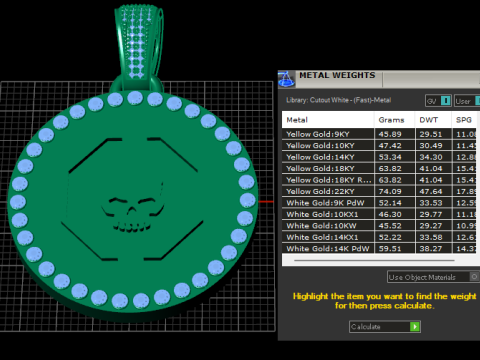 Skull octagon pendant 3D 프린트 모델