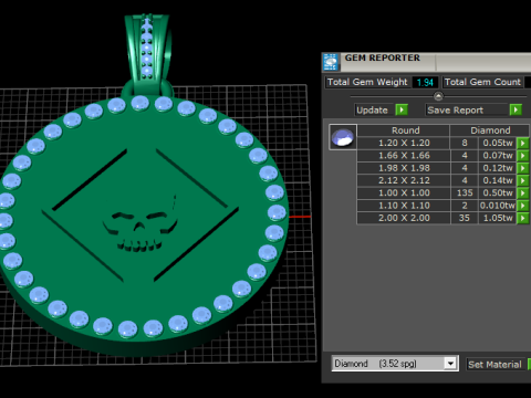 Skull square pendant 3D 打印模型