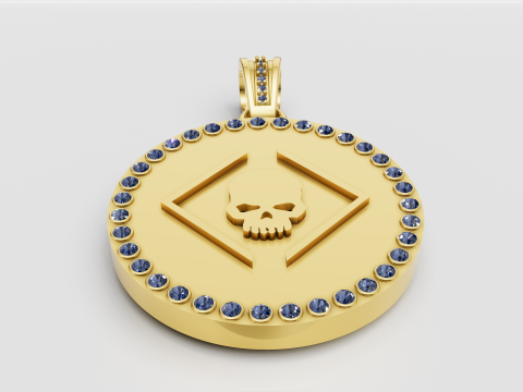 Skull square pendant 3D 打印模型