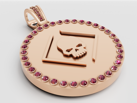 Skull square pendant 3D 打印模型