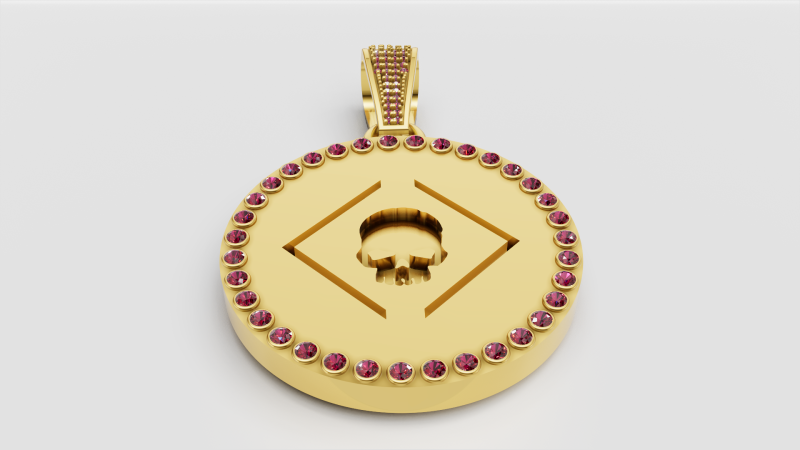 Skull ruby pendant 3D Print Model .c4d .max .obj .3ds .fbx .stl .blend 
