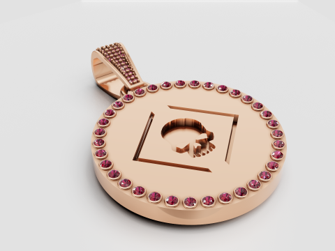 Skull ruby pendant 3D Print Model
