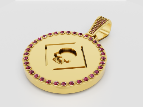 Skull ruby pendant 3D Print Model