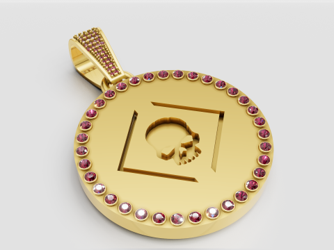Skull ruby pendant 3D Print Model