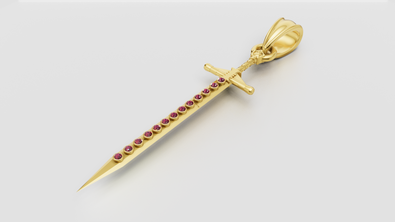 Sword pendant 3D 打印模型 .c4d .max .obj .3ds .fbx .stl .blend 
