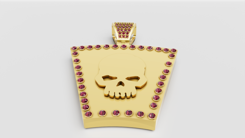 Skull shield pendant 3D प्रिंट मॉडल .c4d .max .obj .3ds .fbx .stl .blend
