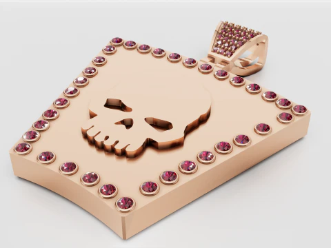 Skull shield pendant 3D Print Model