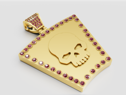 Skull shield pendant 3D प्रिंट मॉडल