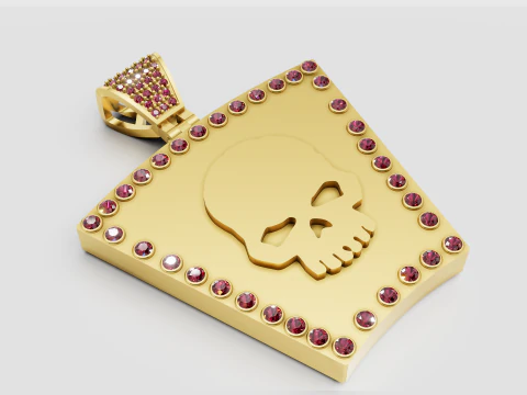 Skull shield pendant 3D Print Model