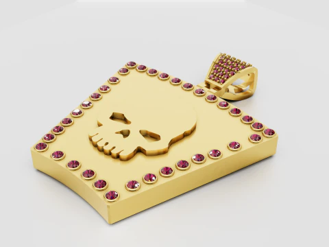 Skull shield pendant 3D Print Model