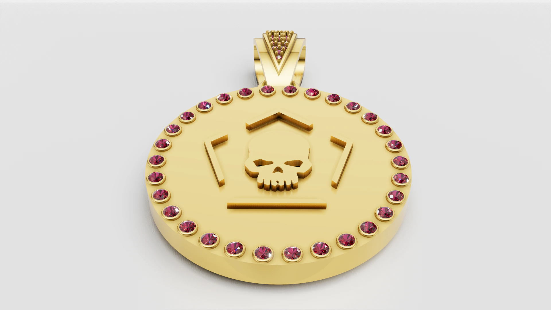 Skull hexagon pendant 3D Print Model .c4d .max .obj .3ds .fbx .stl .blend