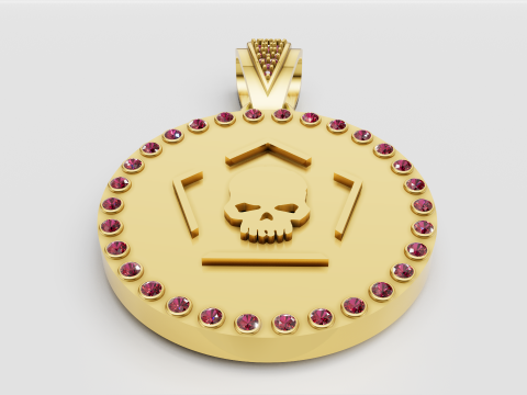 Skull hexagon pendant 3D 打印模型
