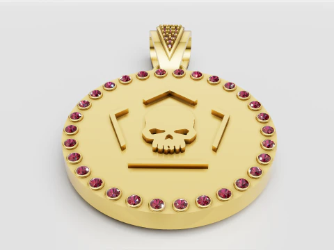 Skull hexagon pendant 3D Print Model