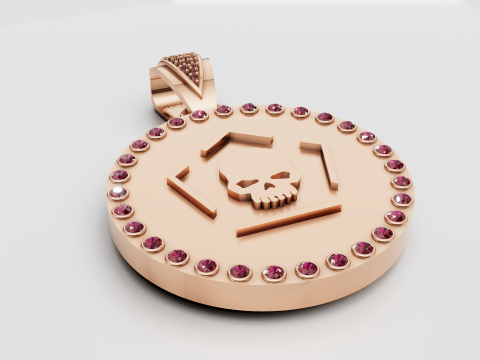 Skull hexagon pendant Model Cetak 3D