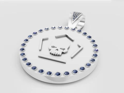 Skull hexagon pendant 3D Print Model