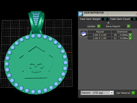 Skull hexagon pendant 3D Print Model